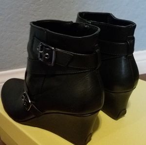 Black Wedge Ankle Booties